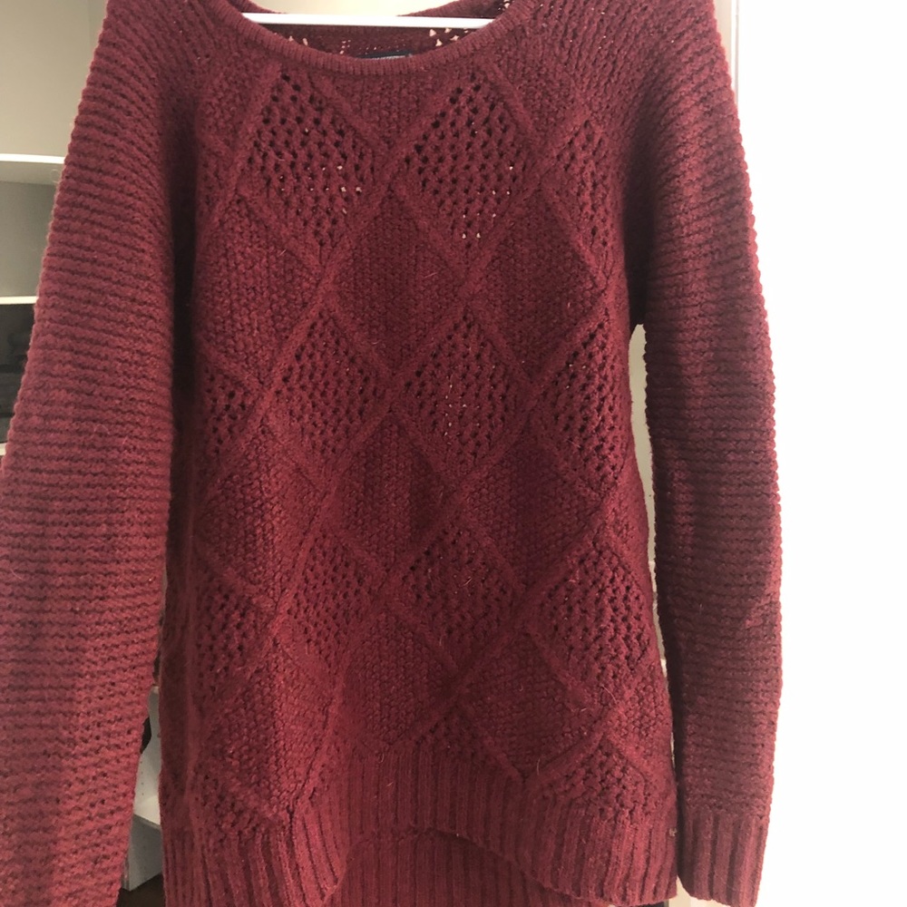 American Eagle Patterned Red Sweater